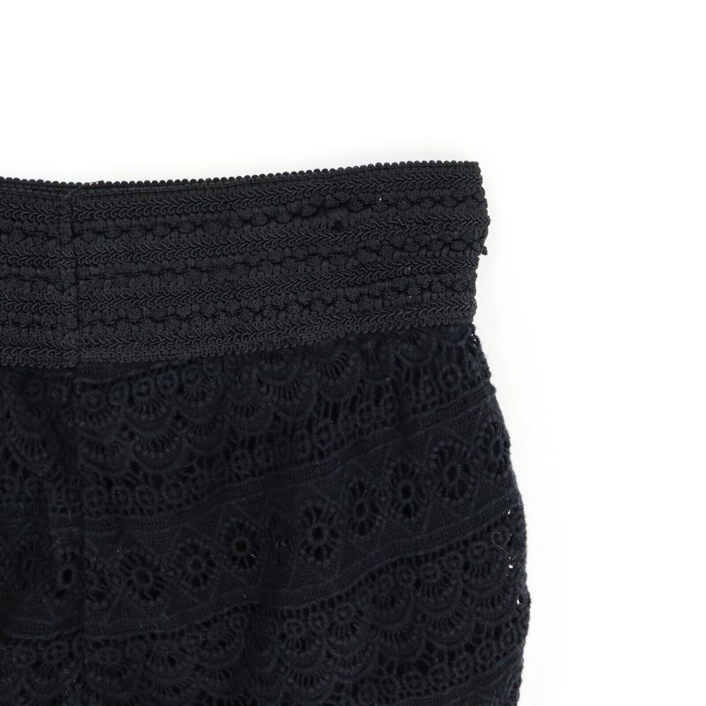 Rewind Casual Shorts Womens M Black Lace Overlay Mid Rise Pull-On Stretch Waist - Picture 3 of 5